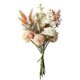 hanlongyu Flores artificiales de seda para decoración del hogar y boda, centro de mesa de comedor de flores sintéticas, Arreglo de flores artificiales de melocotón, Flores de seda para decoración