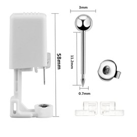 Self Ear Piercing Kits – 2 Pack Self Ear Piercing Gun, Disposable Ear Pearcings Kit with 3mm Silver Black Gold Ball Earring Studs,Safety Ear Piercing Gun Kit Tool (Silver)