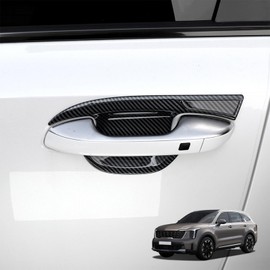 ABS Car Exterior Door Handle Bowl Cover Outside Door Howl Protective Sticker Door Bowl Cover Trim Set Compatible with Kia Sorento 2021–2026 Accessories (Carbon Fiber Pattern)