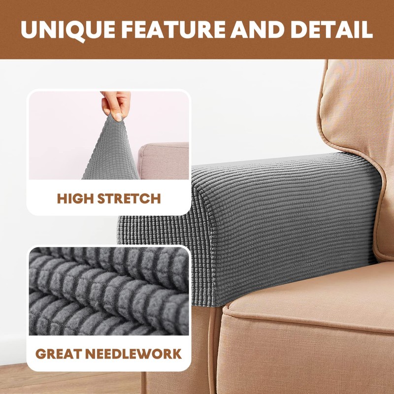 SEWACC 2pcs Elastic Armrest Covers Stretch Sofa Arm Cover Protector