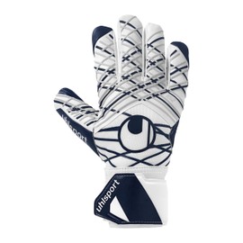 uhlsport Supersoft HN Football Goalkeeper Gloves for Men and Boys Football Goalkeeper Gloves with Finger Stabilisation - Comfortable to Wear, White/Navy/Silver