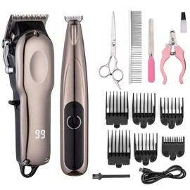 VCM Hair Clippers and Paw Trimmer for Pets Cordless Grooming Kit 2 in 1 for Cats Dogs Long Hair Animals Horse Low Noise