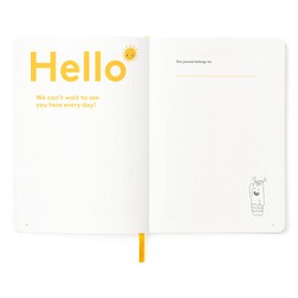 HappyMe - Adult Growth Journal, Wellness Notebook with 180 Pages, Daily Prompts for Gratitude, Positivity, Self-Discovery, Reflection, and Affirmations, Ideal for Ages 18+, in English (US), (Yellow)