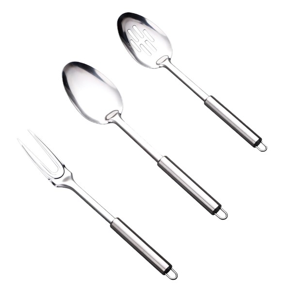 3PCS Slotted Spoon, Strainer Spoon, Large Serving for Cooking, Mixing