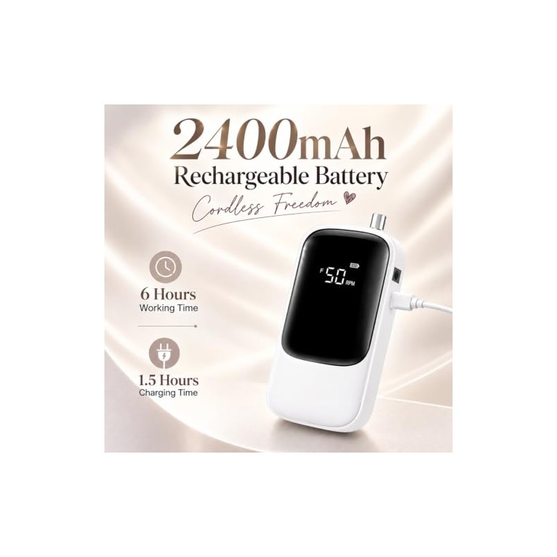Wea&Hea Taladro eléctrico para uñas de 50.000 RPM para uñas