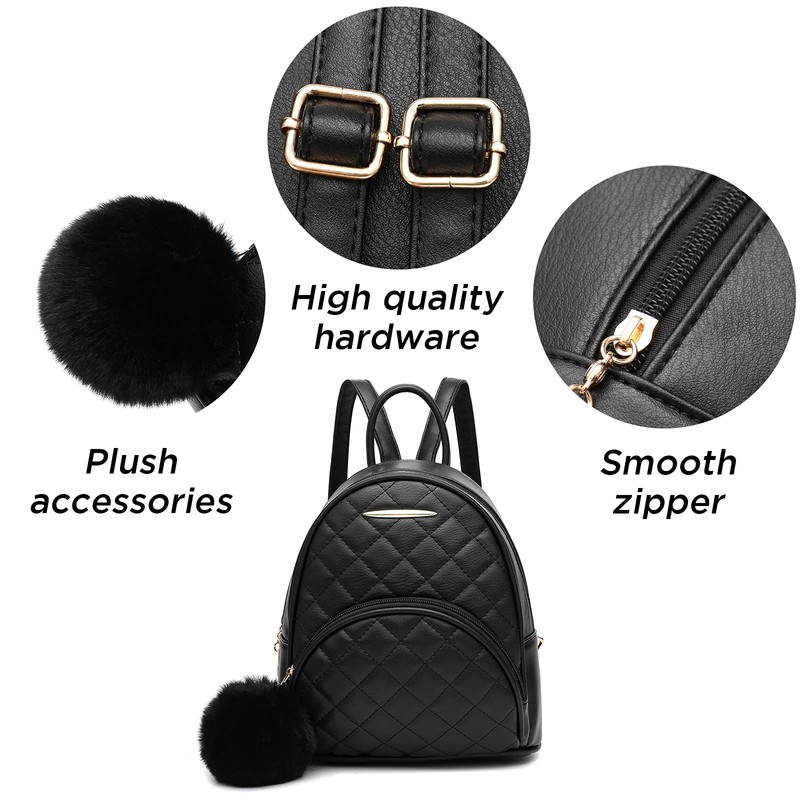 I IHAYNER Mini Backpack Purse Quilted Fashion Vegan Leather Small
