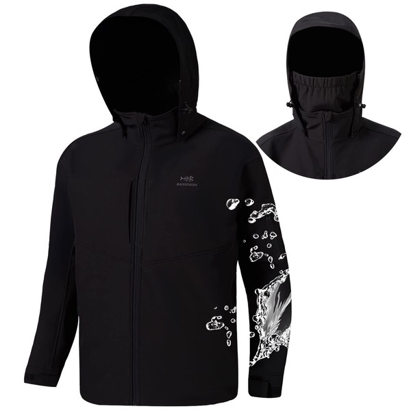 BASSDASH Splice Insulated Hunting Fishing Softshell Jackets with Face Cover