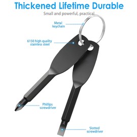 Christmas Gifts for Men Pocket Keychain Screwdriver, Stocking Stuffers for Men,Phillips Flathead Screwdriver, White Elephant Gifts for Adults,Cool Gadgets for Him,Husband,Dad (Black)