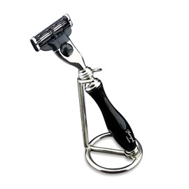 Haryali London 3 Edge Razor with Black Colour on Handle and Razor Stand