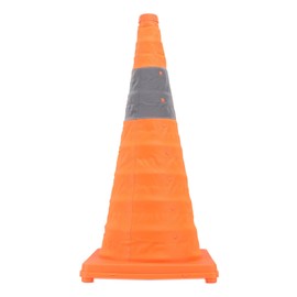 Traffic Safety Cones, 23.6in Foldable Orange Safety Cones with Reflective Collar, Multi Purpose Portable Traffic Cones for Parking lot, Driveway, Driving Training