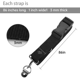Hugexpen 86" RV Furniture Straps, RV TV Straps Hook and D Ring for Camper Traveling, Strap Fits for RecPro RV Furniture Tie-Down Strap (1 PCS)