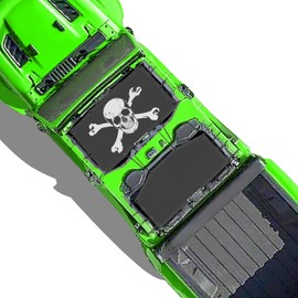 Shadeidea JT Sun Shade Top Compatible with Jeep Gladiator Top Sunshade - Mesh Screen Roof Cover (2018-2023), Wind Noise UV Blocker -10 Year Warranty - Skull - Front+Rear (2 pcs)