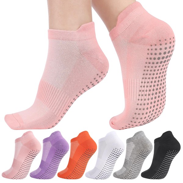 6 Pairs Pilates Socks Yoga Socks Non Slip Women Grip