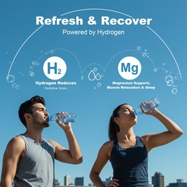Molecular Hydrogen Water Tablets with Magnesium - 8 PPM Molecular Hydrogen Tablet for Drinking Water Rich in Antioxidants, Supports Cellular Health, Recovery & Cognitive Function | 60 Tablets