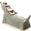Enigma Supplies Grey Graphite Ceramic Dachshund with Wooden Messaging Heart