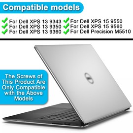 ZHUROUPU 24 Pcs M2x3 T5 Bottom Screws Compatible with for Dell XPS 13 9343 9350 9360 XPS 15 9550 9560 Precision M5510, Secure Bottom Cover Wrist Rest Support, Torx T5 Screwdriver (Silver)