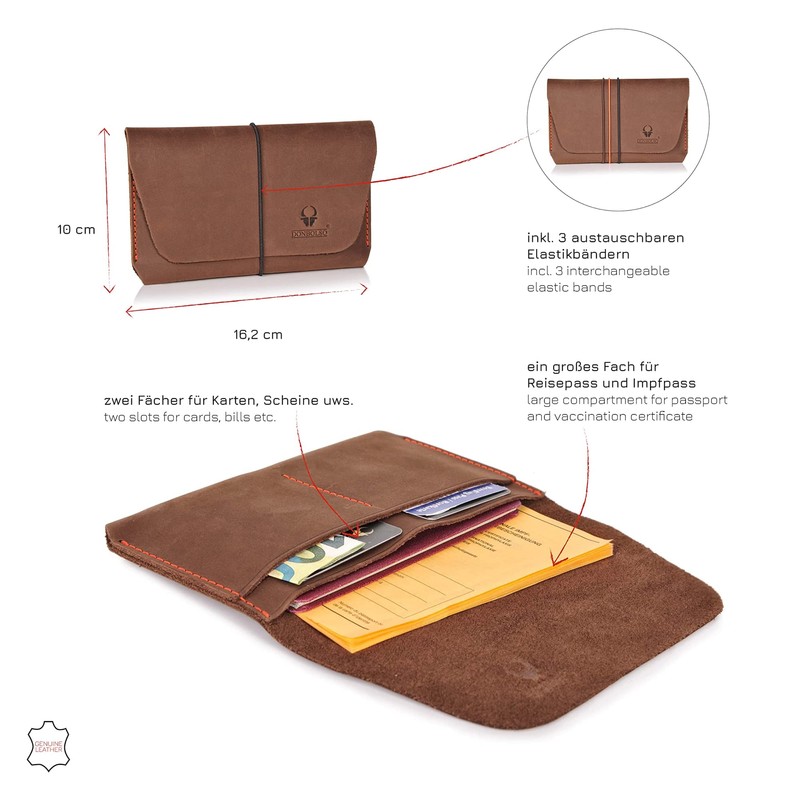 Donbolso Miami Leather Passport Holder for Men and Women Brown