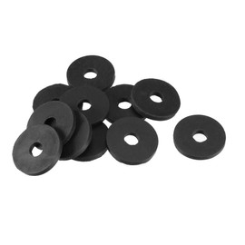 TOP-VIGOR 10Pcs Rubber Flat Washers, 18mm OD 5mm ID 2mm Thickness Heavy Duty Black Rubber Grommet Vibration Damping Pads Sealing Gasket Washers for Faucet Pipe Water Hose Fastener Bolt