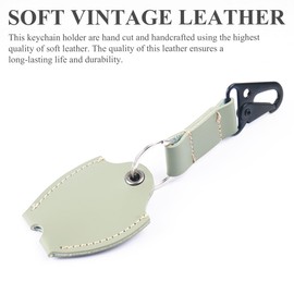 Jasenna Car Key Cover Kechain for Broken Key - Leather Covers Protector for Women, Men(1-Green)