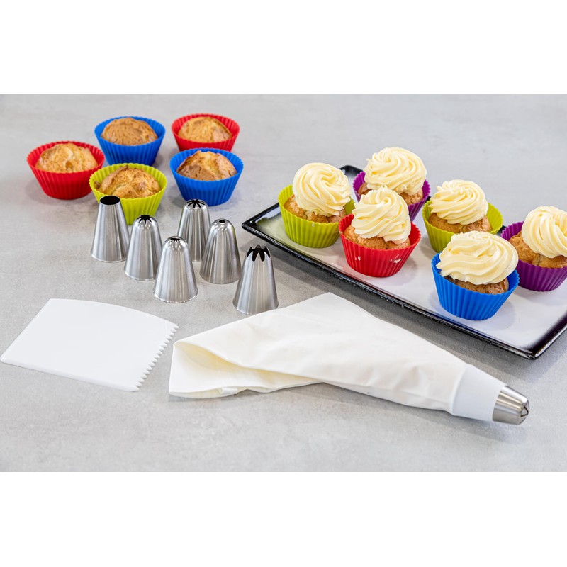 KitchenCraft Sweetly Does It Piping Bag and Nozzles, Gift Boxed,