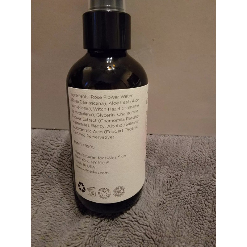 Kalos Mist Congeniality Rose Water Hydra-Mist 4oz Spray 100% Naturally