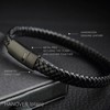 Forge & Foundry Men's Genuine Interwoven Leather Braided Bracelet with