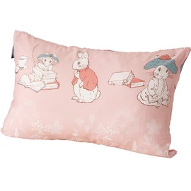 Merry Night Peter Rabbit (TM) Pillow Cover, Coral Pink, Approx. 16.9 x 24.8 inches (43 x 63 cm), Standard Type, Easy to Put In and Take Out One Side Zipper, Polyester, Peach Skin Processing, Smooth
