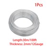 JAKOUE 12 Gauge (2mm) Silver Craft Wire for Sculpting，100ft（30m） Aluminum