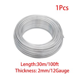 JAKOUE 12 Gauge (2mm) Silver Craft Wire for Sculpting，100ft（30m） Aluminum Wire for Sculpting Armature Wire Silver DIY Bendable Craft Wire