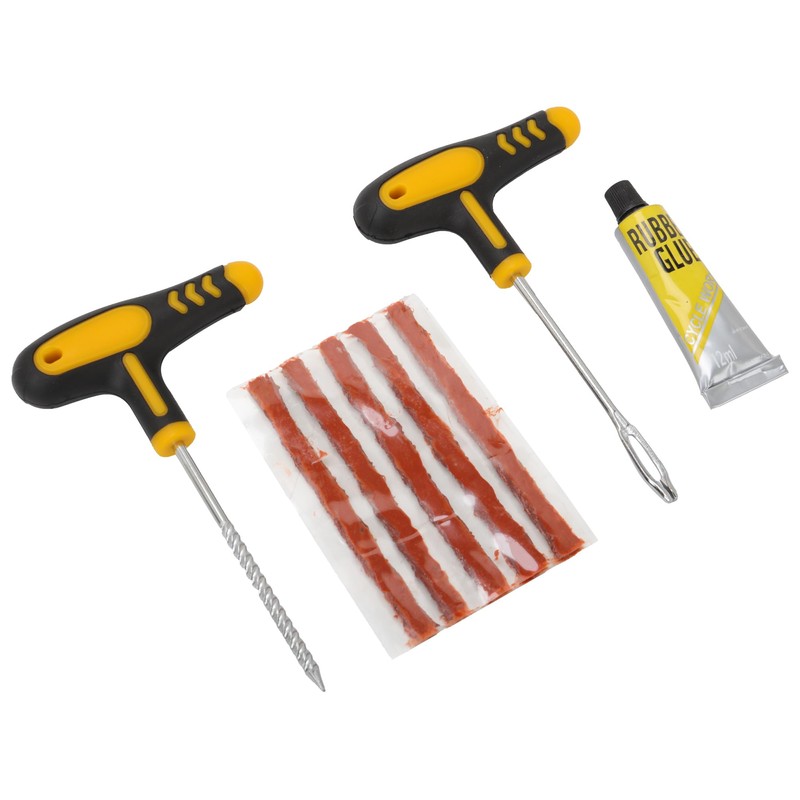 POPSTORE Car Tire Repair Kit Tools w/Rubber Strips Fix Tire