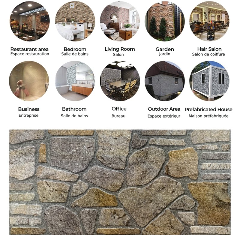 Dundee Deco 3D Wall Panels - Cladding Grey Gold Stone