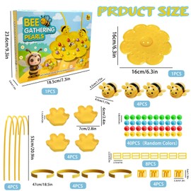 Juvanovo Magnetic Game, Bees Interactive Toy for 2-4 People, Magnetic Fishing Toy, Motor Skills Toy, Party Toy for Children and Adults