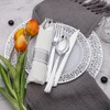 Supernal 60 Pack Pre-Rolled Silver Plastic Cutlery Heavy Duty Wrapped