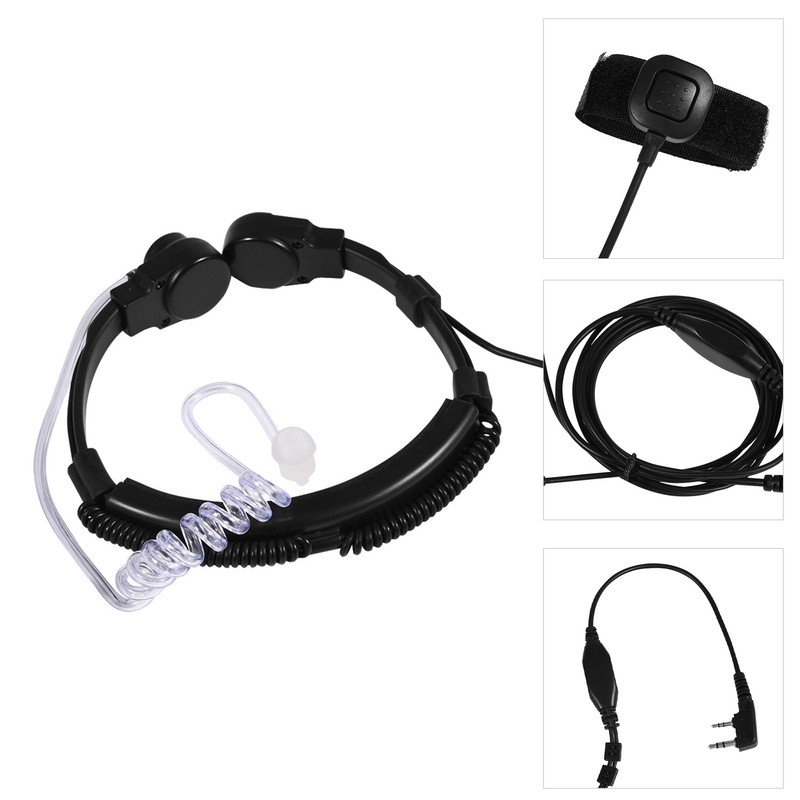 Throat Mic Headset Acoustic Tube Earpiece PTT for Baofeng UV5R