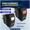 Five Oceans 6-Pin LED (On)-Off-(On) Momentary Rocker Switch, 25A/12V DC