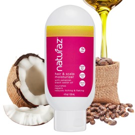 Naturaz Hair & Scalp Moisturizer | Conditioning Leave In for Dry, Damaged, Curly Hair | Nourishing Moisturizer to Support Growth, Reduce Itching & Flaking | 4 Fl Oz