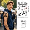 13 Sheet Y2K Temporary Tattoos Waterproof Black Temporary Tattoos for