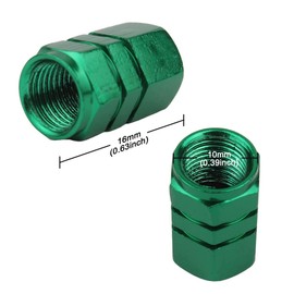 Winka Green Hexagon Shape Car Tire Valve Stems Caps Wheel Tire Valve Stem Cap