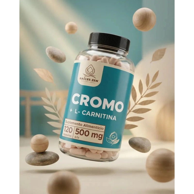 Picolinato Cromo Carnitina Raíces Zen 120 Cáps Chromium Sabor
