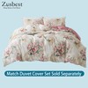 Zusbest King Floral Bed Sheets, Soft 100% Cotton Pink &
