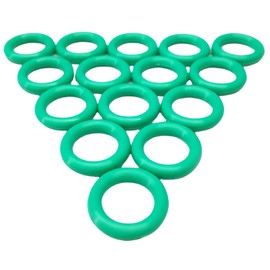 MACHSWON 50 Pcs Fluorine Rubber O-Rings Gasket Rubber Washer Round Sealing Ring 16mm OD 11mm ID 2.5mm Width FKM Gasket Rings Seal Grommets Green