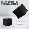 ovimar Teksmona Square Cosmetic Tissues Box, Stainless Steel, Matte Black,
