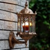 YIYIBYUS Outdoor Wall Lantern, Aluminum Glass Lantern Wall Sconce Light