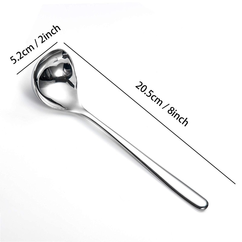 IMEEA 8-inch Mini Ladle Deep Soup Spoon SUS304 Stainless Steel