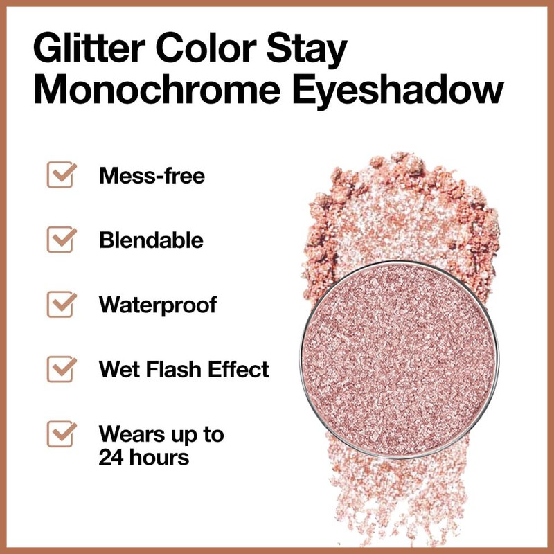 Champagne Pink Rose Monochrome Shimmer Eyeshadow Palette Makeup,Long Lasting Naturing-Looking