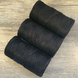 Quotidian Black Natural 3 ply Jute Jute Twine Rolls 1/12" (0.2cm) 1000 Feet - Wrapping Picture Hanging Gardening