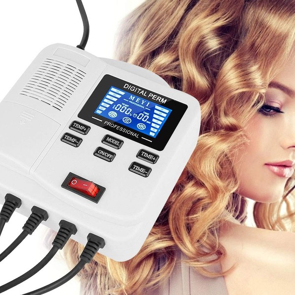 Valentine's Day Carnival Small Exquisite Safe LCD Hair Perm Machine, with Hair Roller Hair Roller, Hairdresser for Hair Salon Professional(British regulatory)