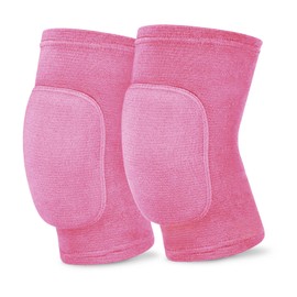 Volleyball Knee Pads for Women Girls Kids- 1Pair Knee Pads for Yoya Dance with Thick 3D Foam Knee Pads Youth for Volleyball Basketball Riding Sports to Protect Knee (Pink,S)