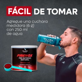 Firenox Red Punch 180 g  Pre-entreno en polvo natural, 30 servicios, con beta-alanina y aminocidos, sabor ponche, para aumentar energa y enfoque...   