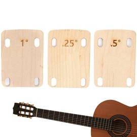 3Pcs Guitar Neck Shims with Slope Maple Wood Electric Guitar Neck Plate Protection 0.25, 0.5 and 1 Degree Guitar Neck for Guitar Bass Repairment